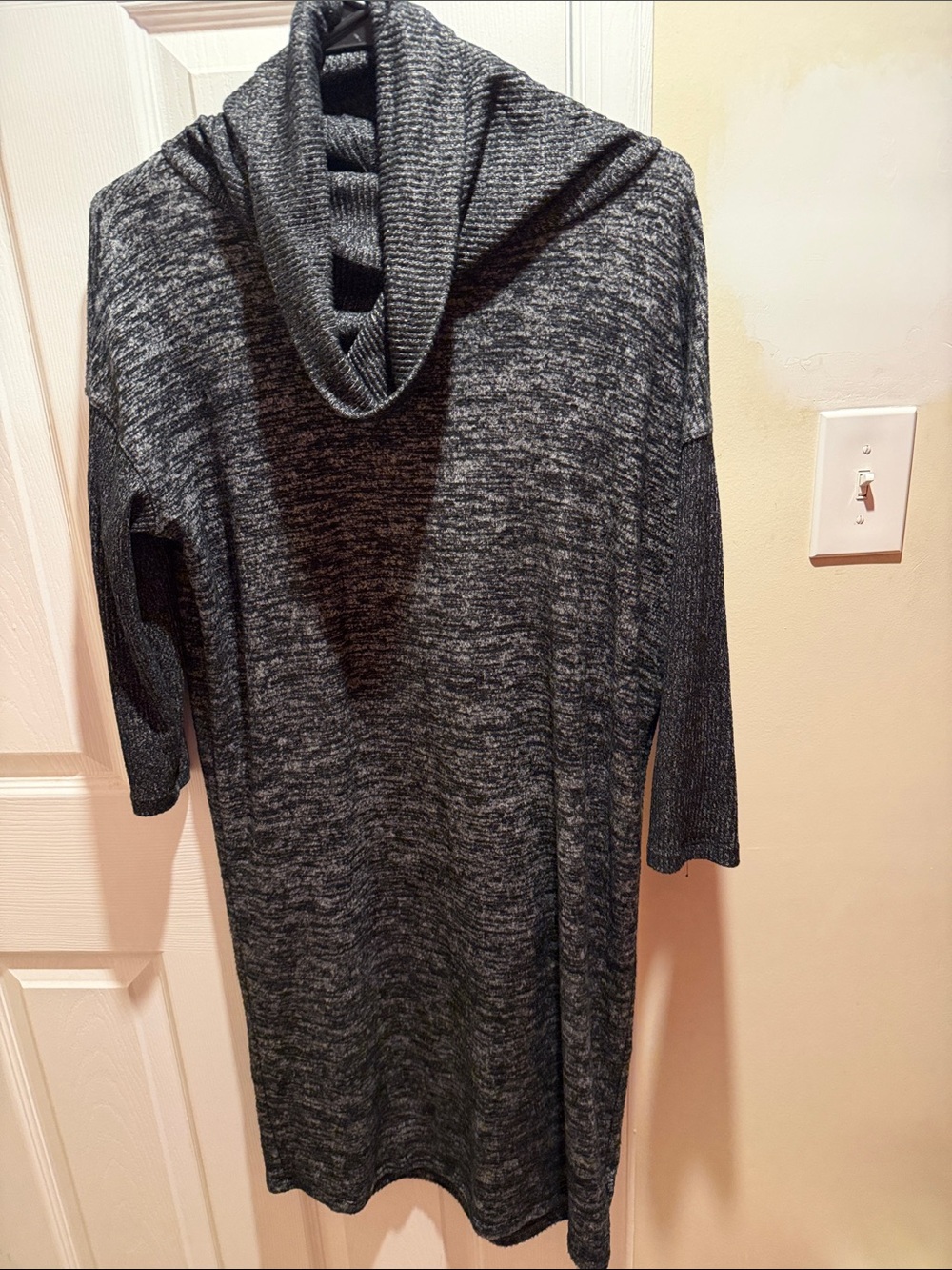 GAP Charcoal Gray Marled Cowl Neck Sweater Dress